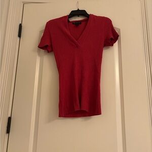 INC International Concepts Red Fitted Short Sleeve T-Shirt